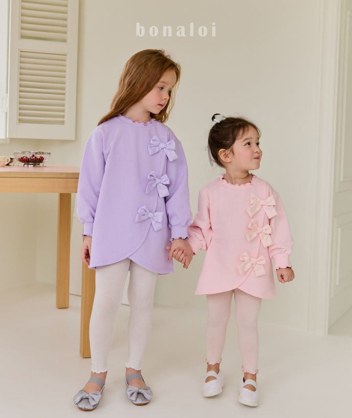 Bonaloi - Korean Children Fashion - #magicofchildhood - Ribbon Unbalance Long Tee - 11