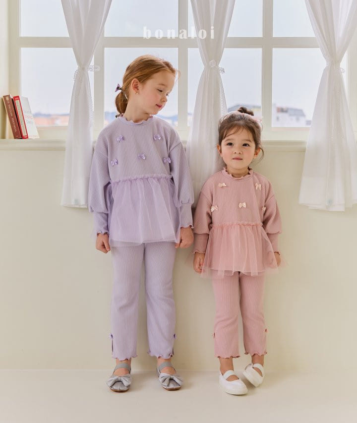 Bonaloi - Korean Children Fashion - #magicofchildhood - Base Sha Top Bottom Set - 6