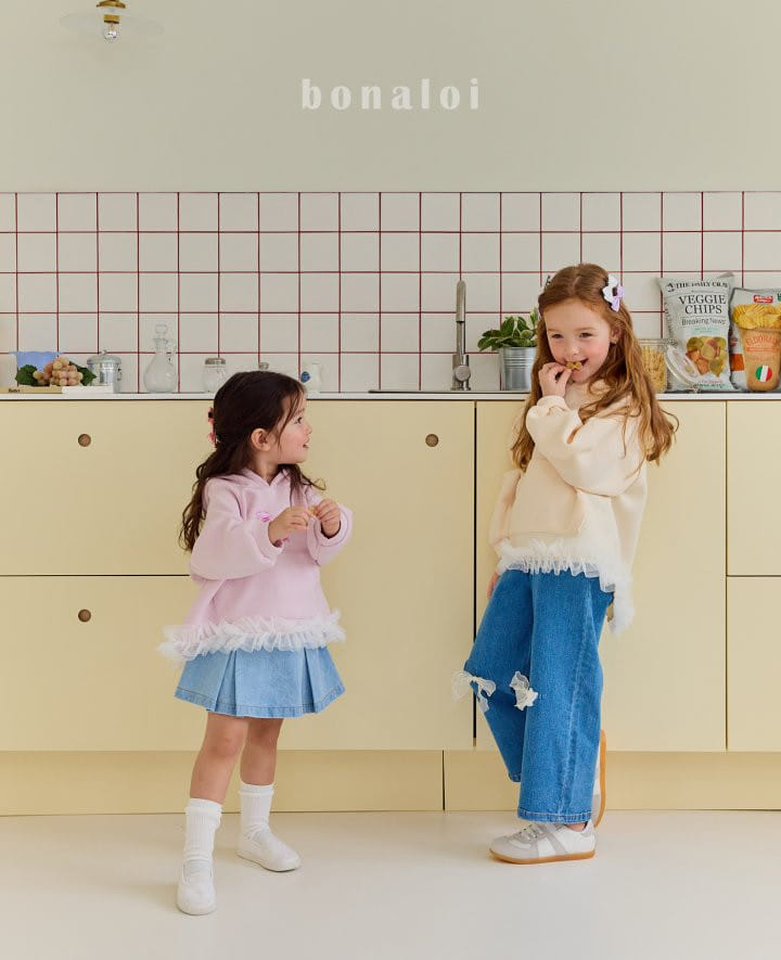 Bonaloi - Korean Children Fashion - #minifashionista - Yellow Ribbon Denim Pants - 10