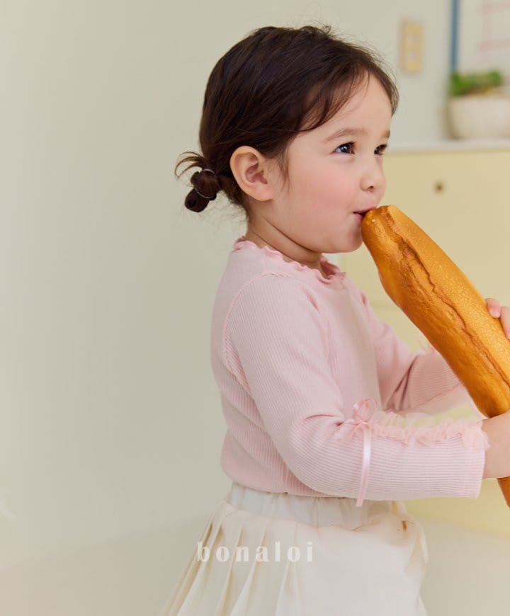 Bonaloi - Korean Children Fashion - #minifashionista - Sleeve Frill Tee - 4