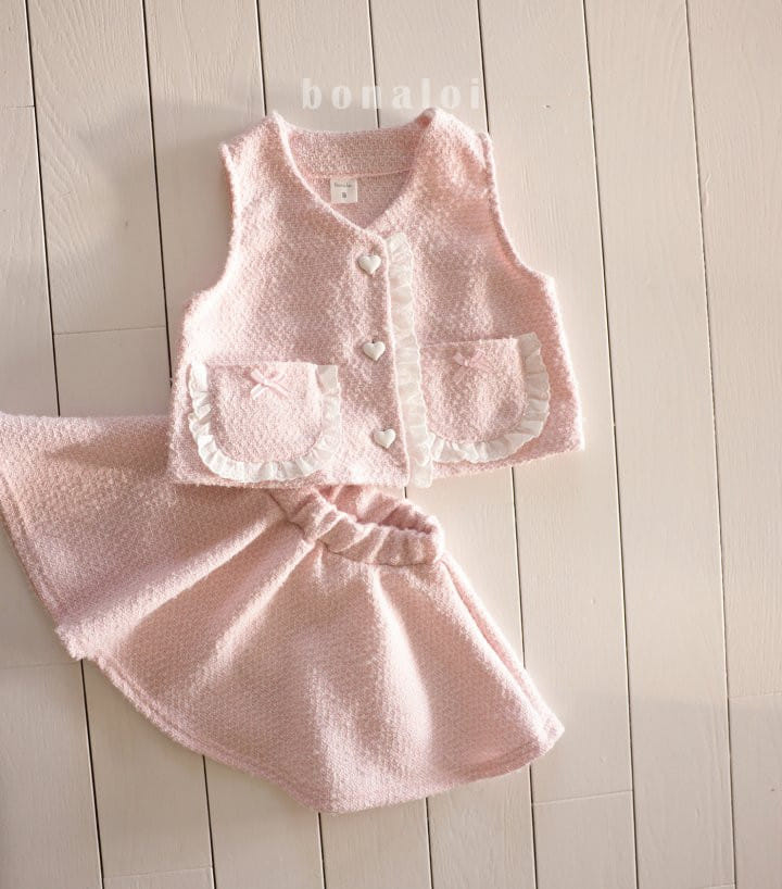 Bonaloi - Korean Children Fashion - #prettylittlegirls - Ero Vest Top Bottom Set - 2