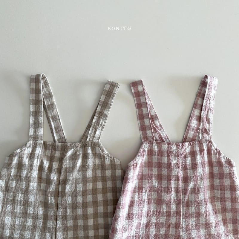 Bonito - Korean Baby Fashion - #onlinebabyshop - Go Bang Check Dungarees - 4