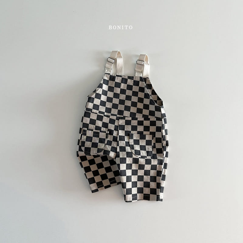 Bonito - Korean Baby Fashion - #babyfashion - Tape Check Dumgarees - 5
