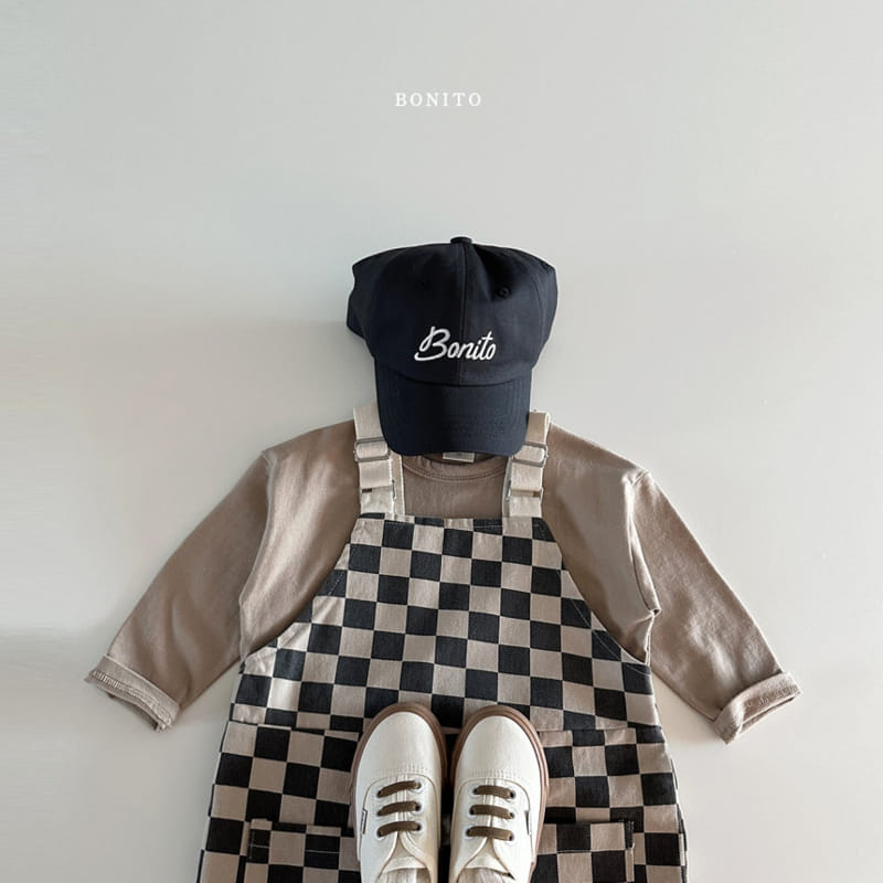 Bonito - Korean Baby Fashion - #babylifestyle - Tape Check Dumgarees - 8