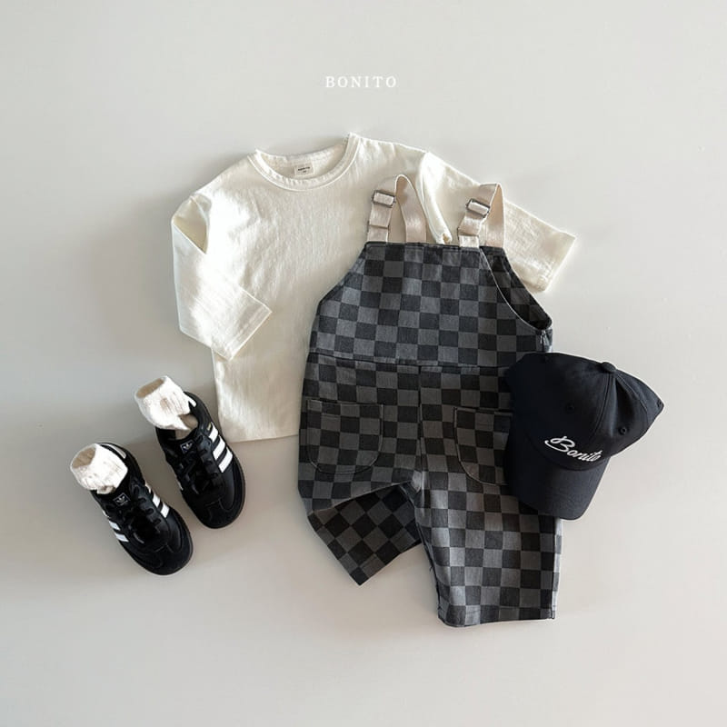 Bonito - Korean Baby Fashion - #babyootd - Tape Check Dumgarees - 10