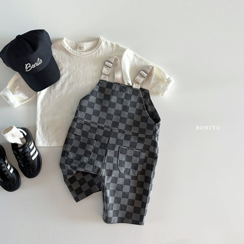 Bonito - Korean Baby Fashion - #babyoutfit - Tape Check Dumgarees - 11