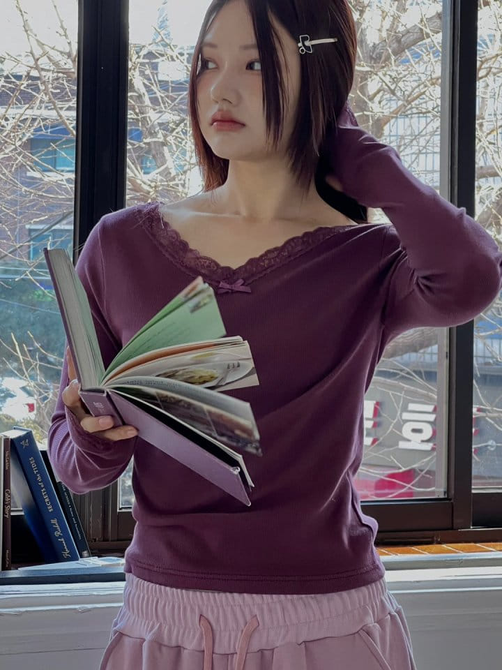 Bricklane - Korean Women Fashion - #momslook - Lace Warmer Tee - 2