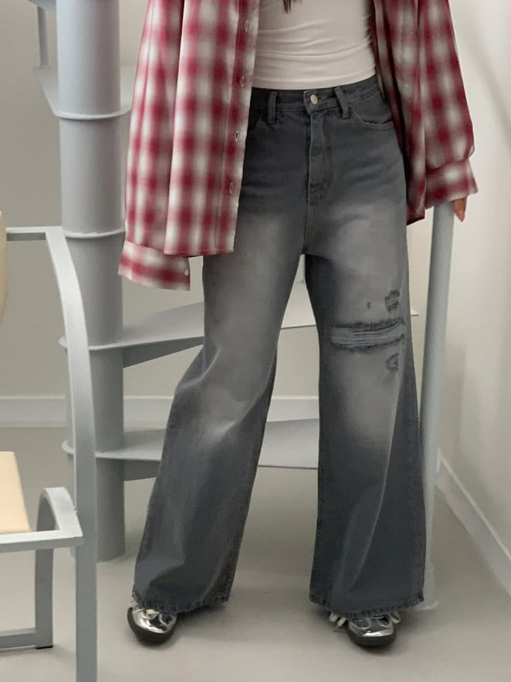 Bricklane - Korean Women Fashion - #momslook - Plus Vintage Black Denim Pants - 11