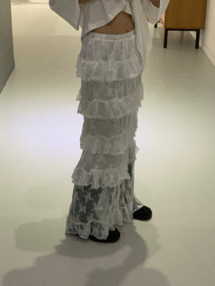 Bricklane - Korean Women Fashion - #momslook - Lace Kan Kan Skirt - 2