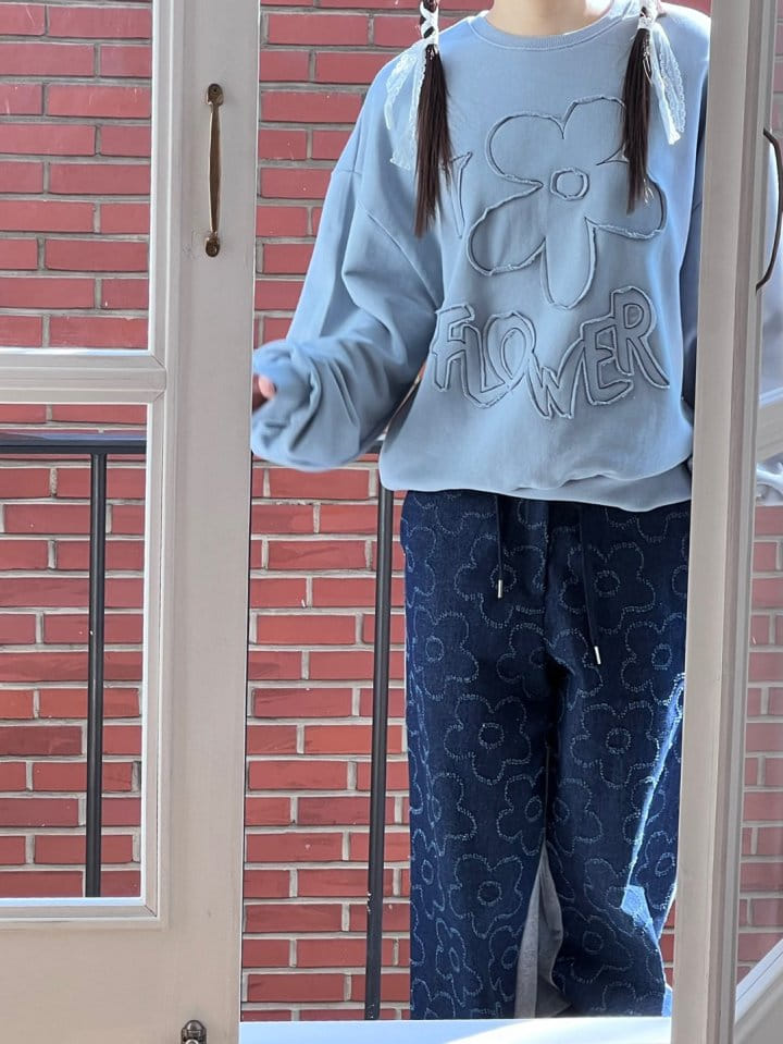 Bricklane - Korean Women Fashion - #restrostyle - Dekki Flower Sweatshirt - 4
