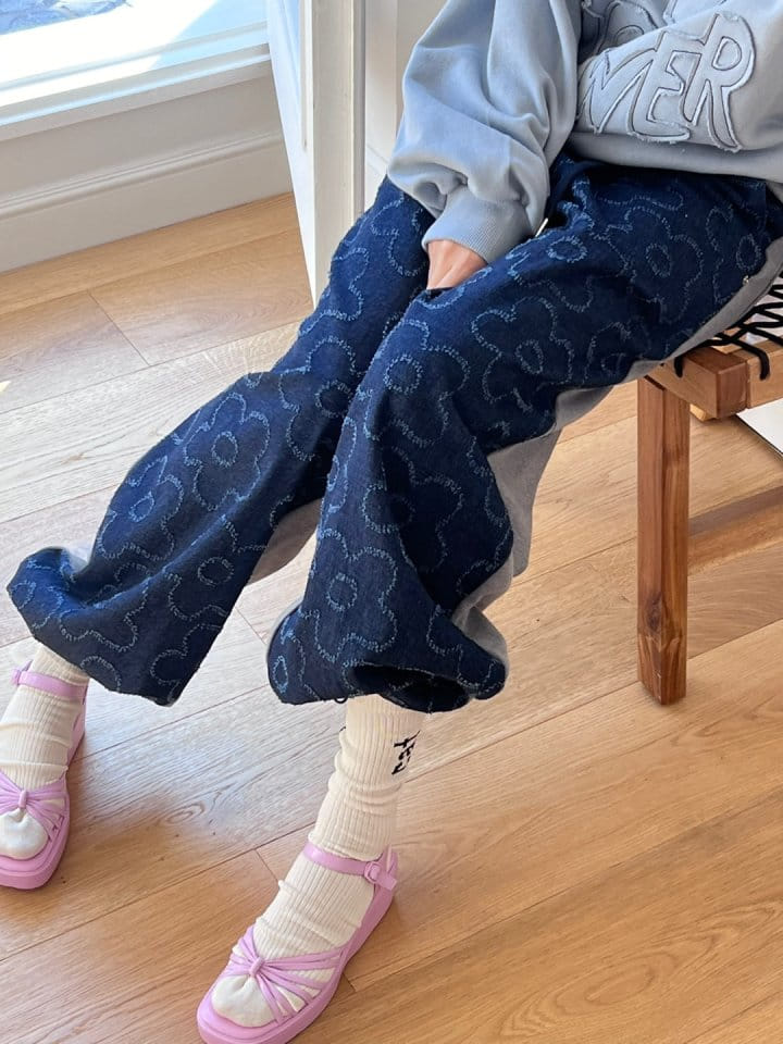 Bricklane - Korean Women Fashion - #shopsmall - Flower Jacqurad Pants - 6