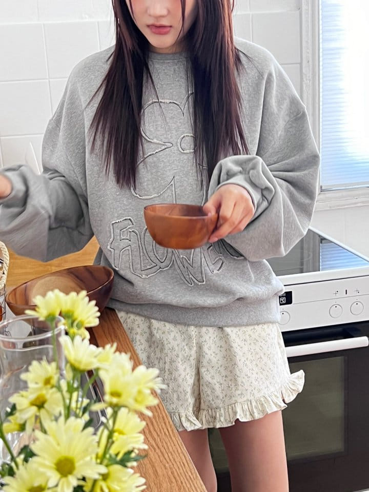 Bricklane - Korean Women Fashion - #womensfashion - Dekki Flower Sweatshirt - 9