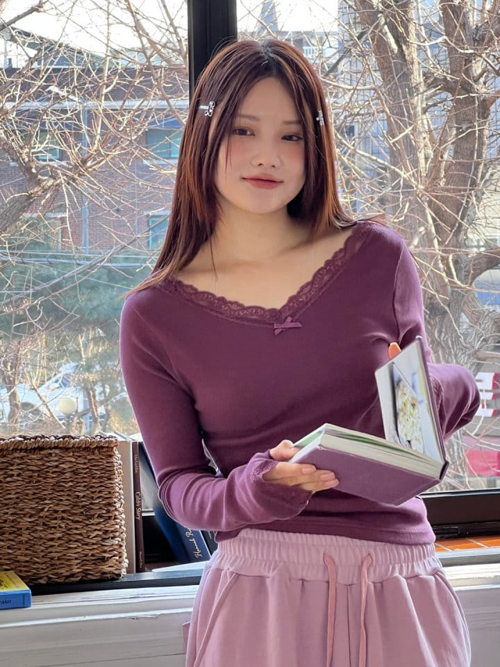 Bricklane - Korean Women Fashion - #womensfashion - Lace Warmer Tee - 3