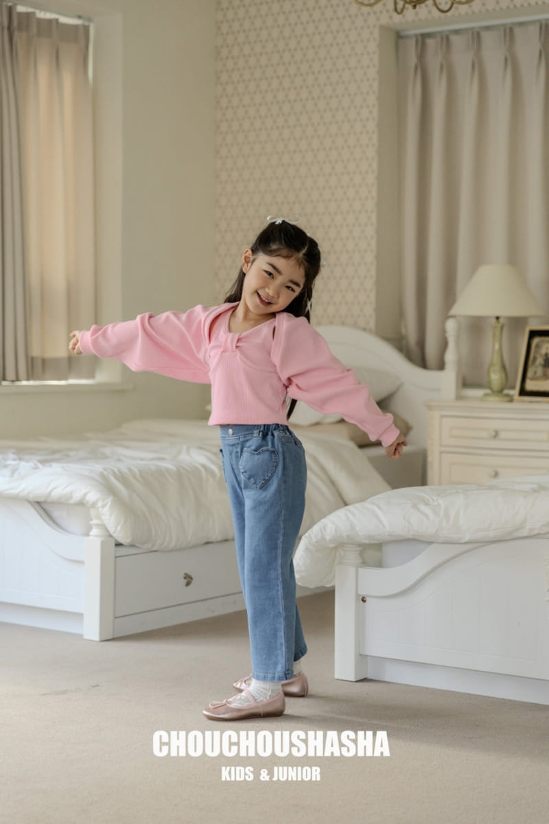 Chouchou Shasha - Korean Children Fashion - #Kfashion4kids - Heart Pocket Denim Pants - 8
