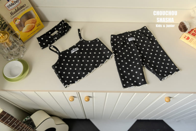 Chouchou Shasha - Korean Children Fashion - #fashionkids - Loving U Top Bottom Hair Band Set 