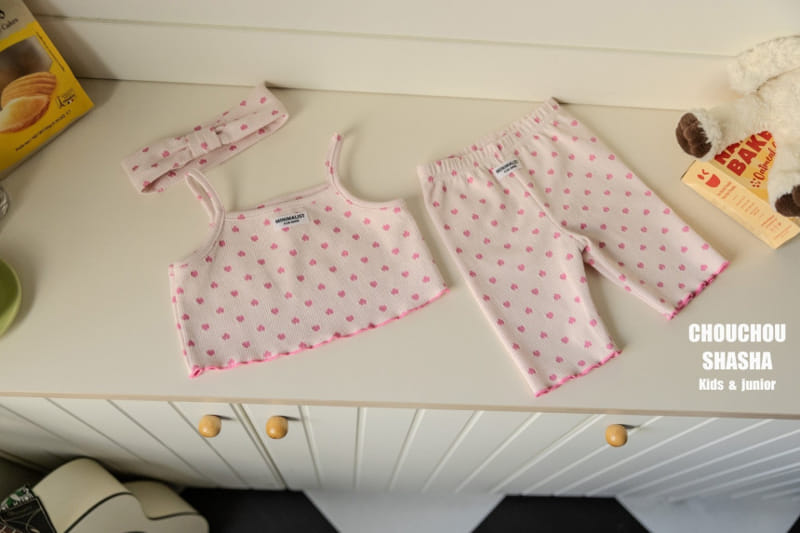 Chouchou Shasha - Korean Children Fashion - #kidsshorts - Loving U Top Bottom Hair Band Set  - 2
