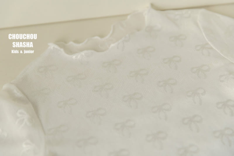 Chouchou Shasha - Korean Children Fashion - #kidzfashiontrend - Ribbon Lace Tee