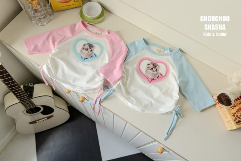 Chouchou Shasha - Korean Children Fashion - #prettylittlegirls - Mew Raglan Tee