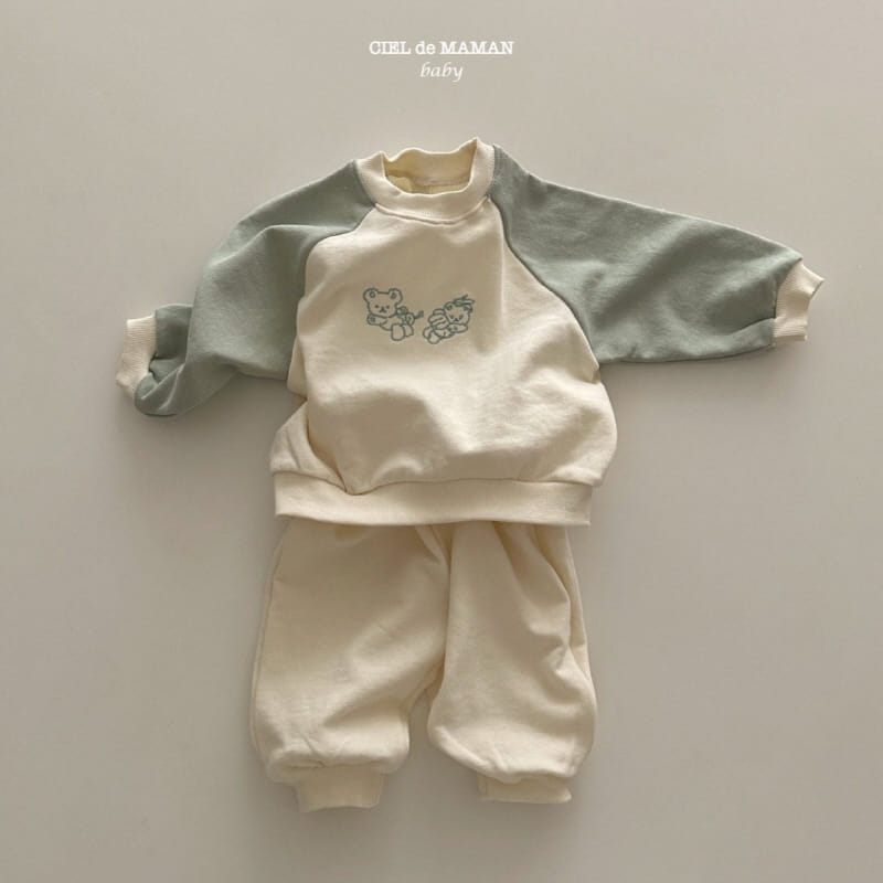 Ciel De Maman - Korean Children Fashion - #childofig - Bear Top Bottom Set