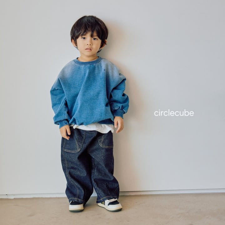 Circle Cube - Korean Children Fashion - #designkidswear - Indigo Sweatshirt - 9