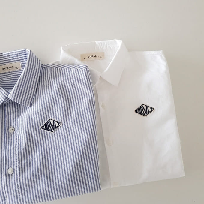 Cobalt - Korean Children Fashion - #littlefashionista - C Embroidery Shirt