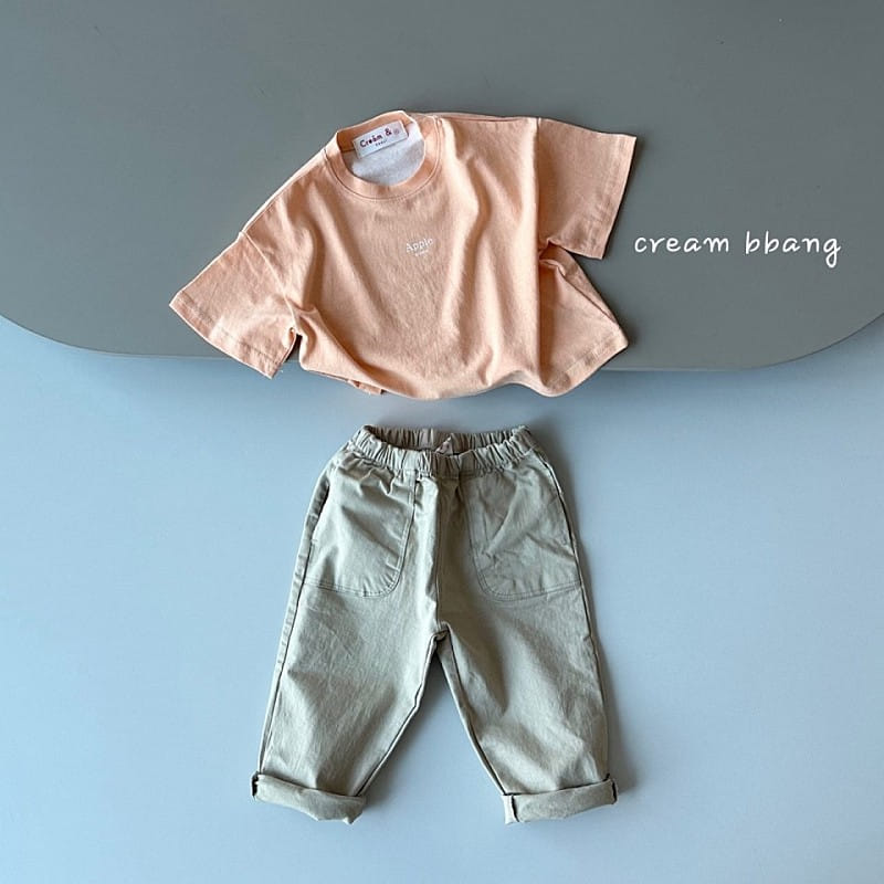Cream Bbang - Korean Children Fashion - #childrensboutique - Love Crop Embroidery Crop Tee - 4