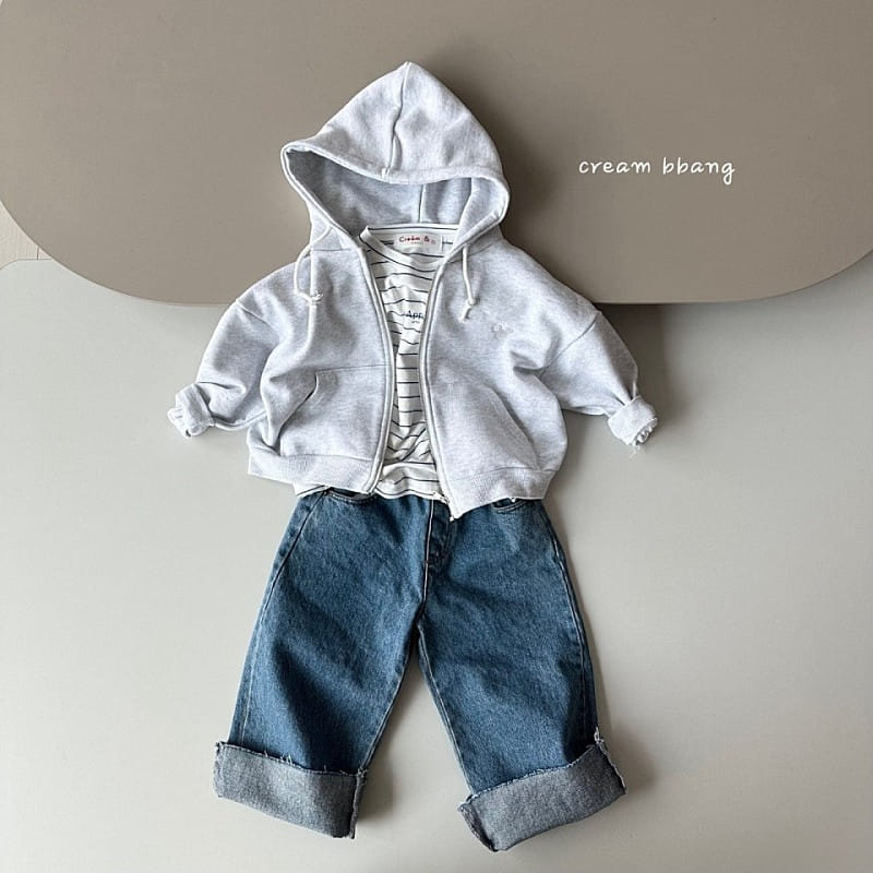 Cream Bbang - Korean Children Fashion - #kidsstore - Hem Cutting Wide Denim - 3