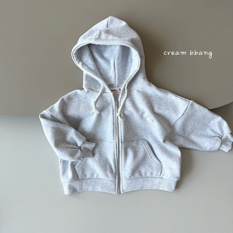 Cream Bbang - Korean Children Fashion - #kidsstore - Embroidery Hoody Zip Up