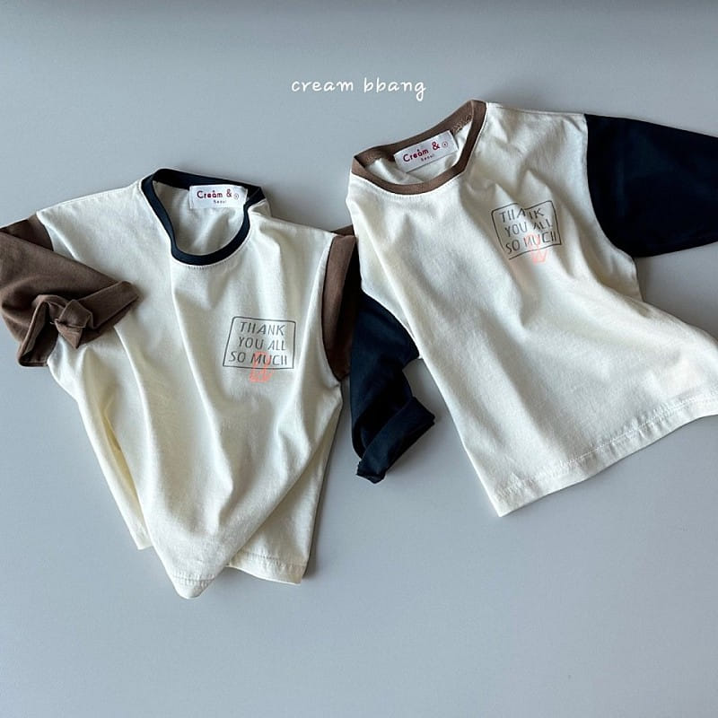 Cream Bbang - Korean Children Fashion - #littlefashionista - Thank You Color Single Tee - 10