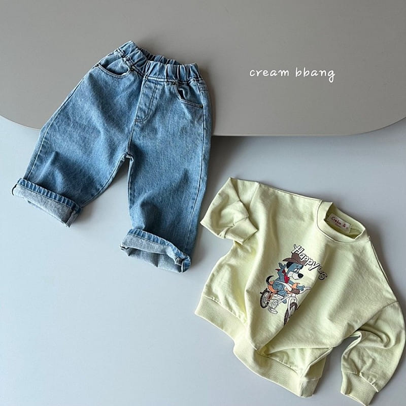 Cream Bbang - Korean Children Fashion - #littlefashionista - Echo Wide Denim - 7