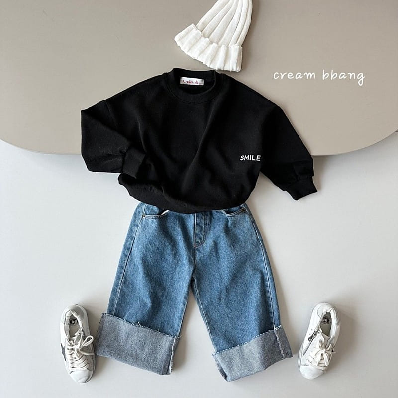 Cream Bbang - Korean Children Fashion - #magicofchildhood - Hem Cutting Wide Denim - 7
