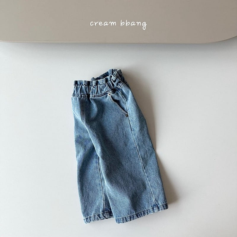 Cream Bbang - Korean Children Fashion - #minifashionista - Selling Wide Denim - 8