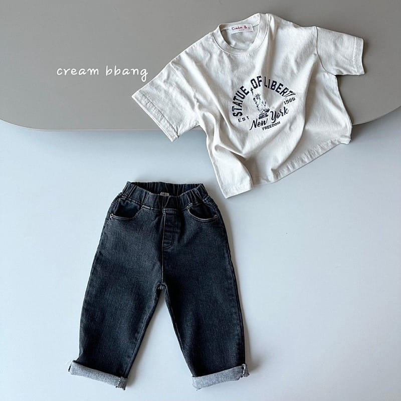 Cream Bbang - Korean Children Fashion - #prettylittlegirls - Denim Straight Baggy - 8