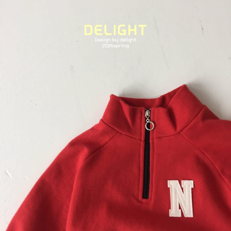 Delight - Korean Children Fashion - #childofig - N Embroidery Half Zip Up - 5