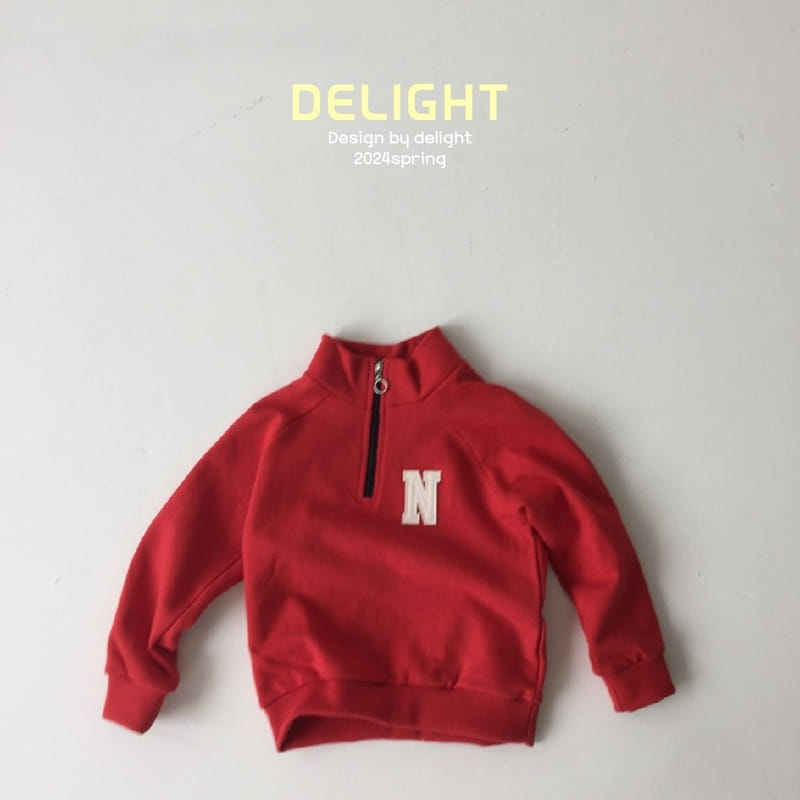 Delight - Korean Children Fashion - #childrensboutique - N Embroidery Half Zip Up - 6