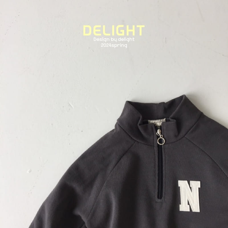Delight - Korean Children Fashion - #designkidswear - N Embroidery Half Zip Up - 7