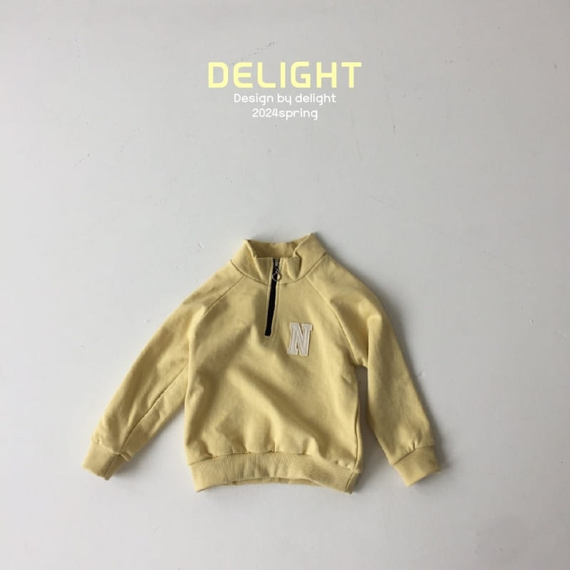 Delight - Korean Children Fashion - #toddlerclothing - N Embroidery Half Zip Up - 4