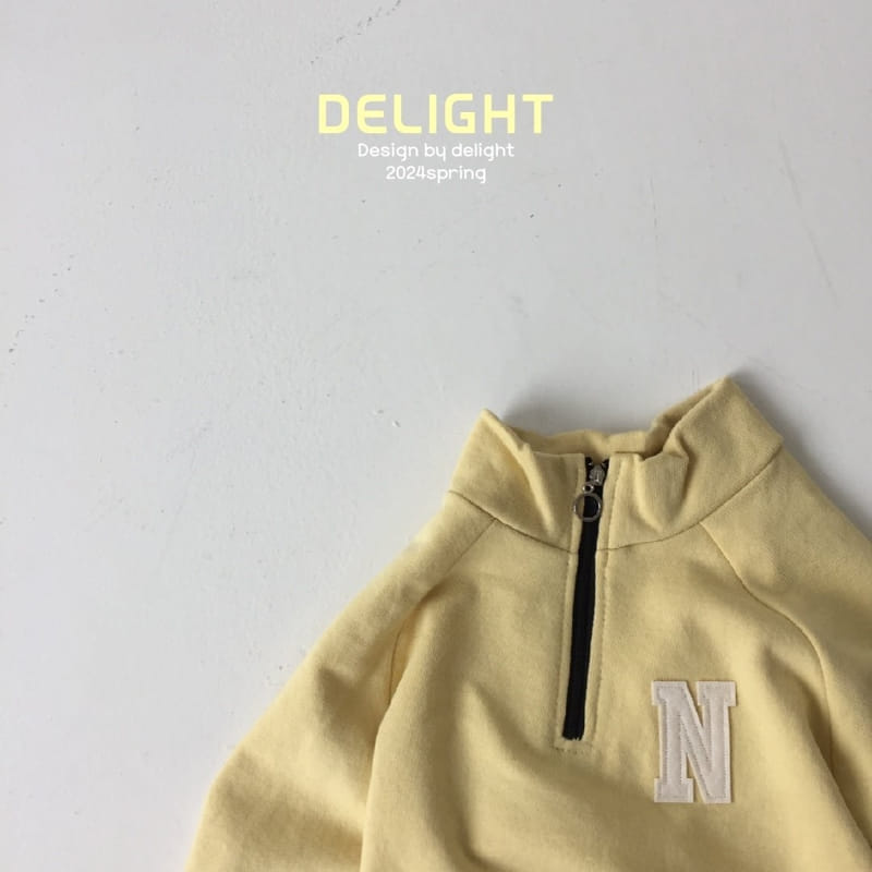 Delight - Korean Children Fashion - #toddlerclothing - N Embroidery Half Zip Up - 3