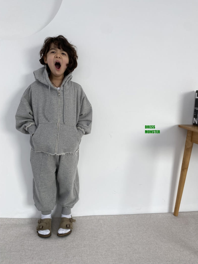 Dress Monster - Korean Children Fashion - #childofig - Cutting Zip Up Top Bottom Set - 9