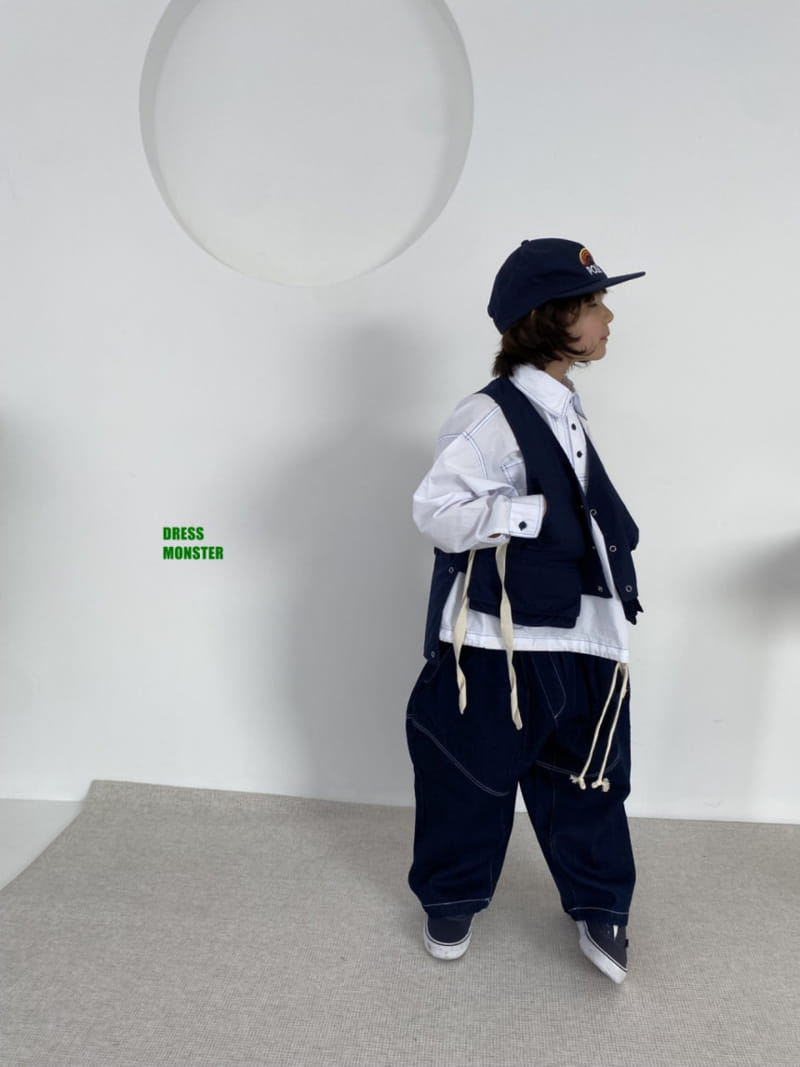 Dress Monster - Korean Children Fashion - #kidzfashiontrend - Stitch Hexar Denim Pants - 6