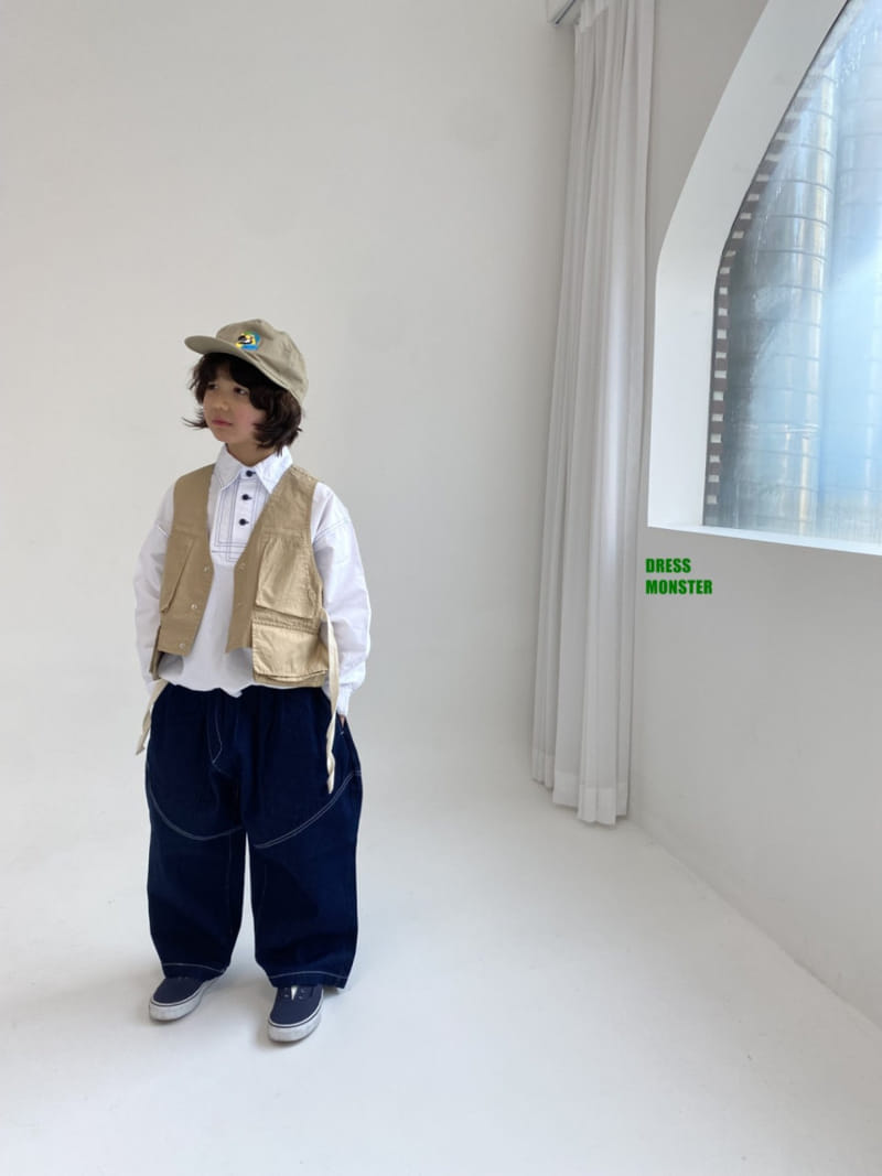 Dress Monster - Korean Children Fashion - #littlefashionista - Stitch Hexar Denim Pants - 8