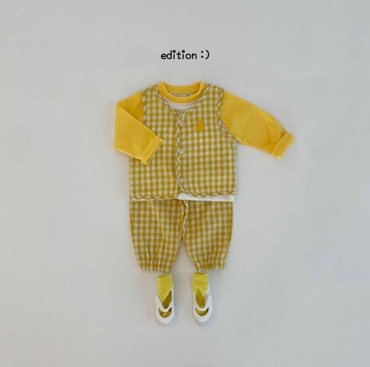 Edition - Korean Children Fashion - #designkidswear - Fruit Check Piping Vest - 8