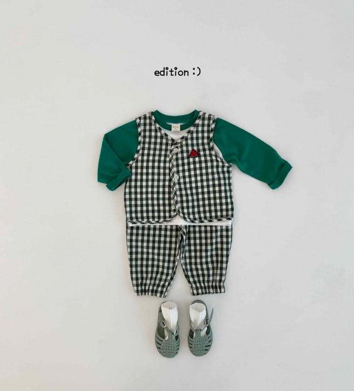 Edition - Korean Children Fashion - #fashionkids - Fruit Check Piping Vest - 10