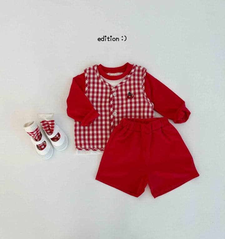 Edition - Korean Children Fashion - #minifashionista - Fruit Check Piping Vest - 3