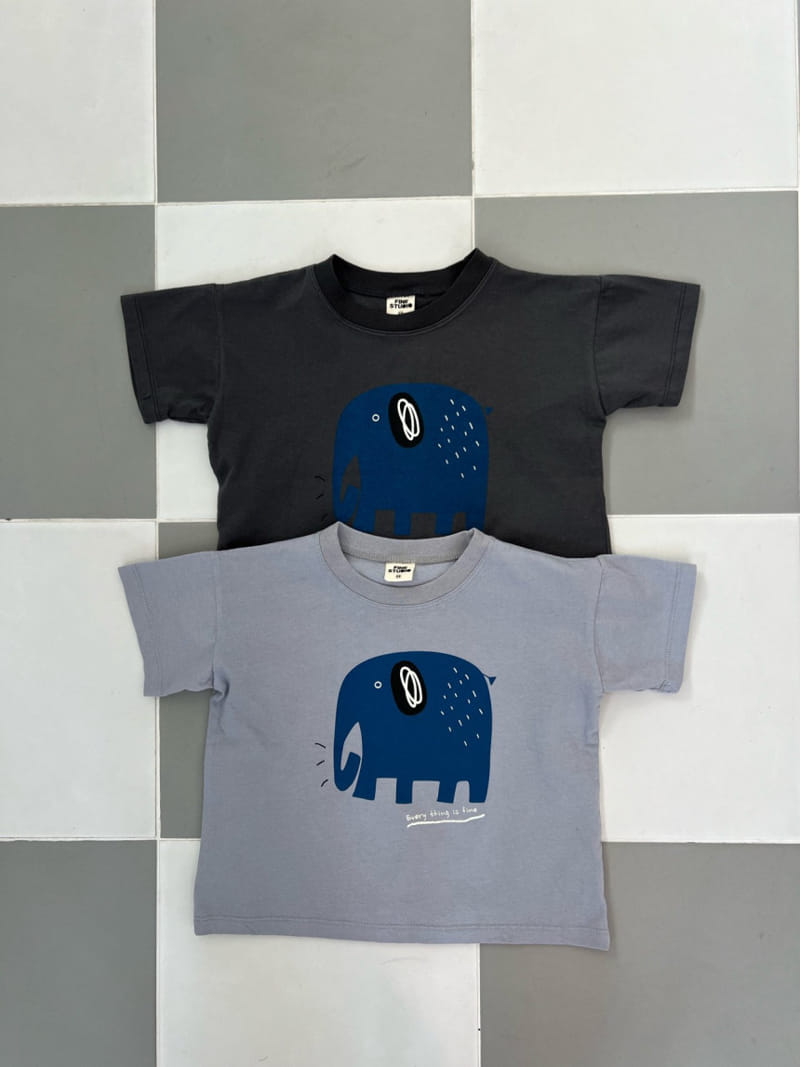 Fine-Studio - Korean Children Fashion - #fashionkids - Elephant Short Sleeve Tee - 2