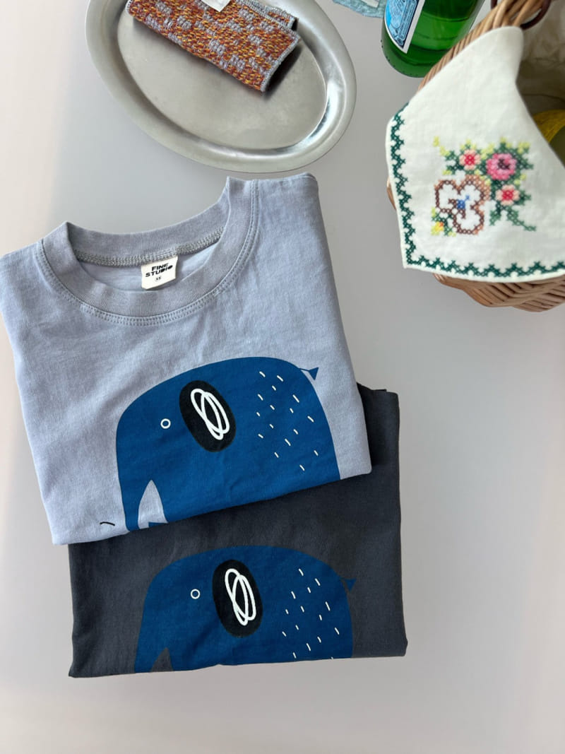 Fine-Studio - Korean Children Fashion - #kidsshorts - Elephant Short Sleeve Tee - 3
