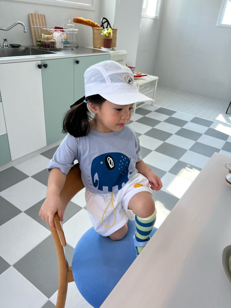 Fine-Studio - Korean Children Fashion - #kidsshorts - Elephant Short Sleeve Tee - 4