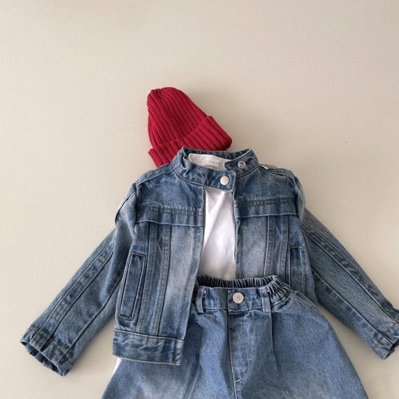 From I - Korean Children Fashion - #kidzfashiontrend - Rider Denim Jacket - 7