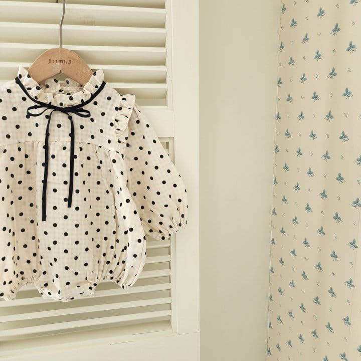 From J - Korean Baby Fashion - #babyoutfit - Ribbon Dot Body Suit - 8