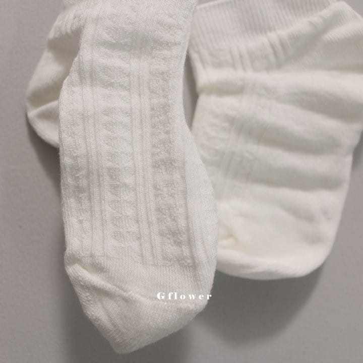 G Flower - Korean Children Fashion - #childofig - White Color Socks Set - 7